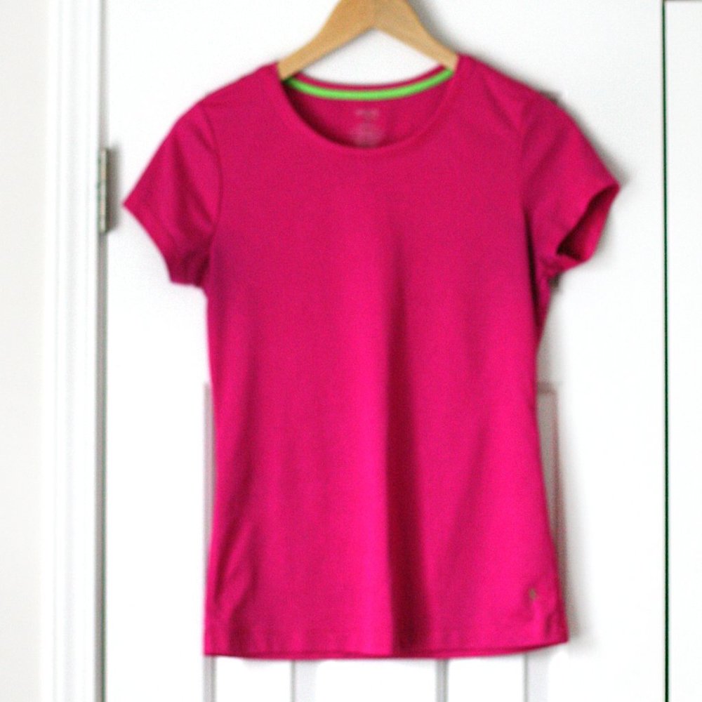 Danskin pink short sleeve workout top